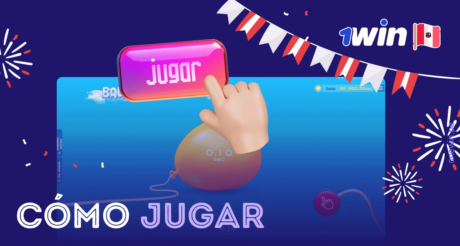 Comenzar a jugar Balloon en 1win es muy fácil