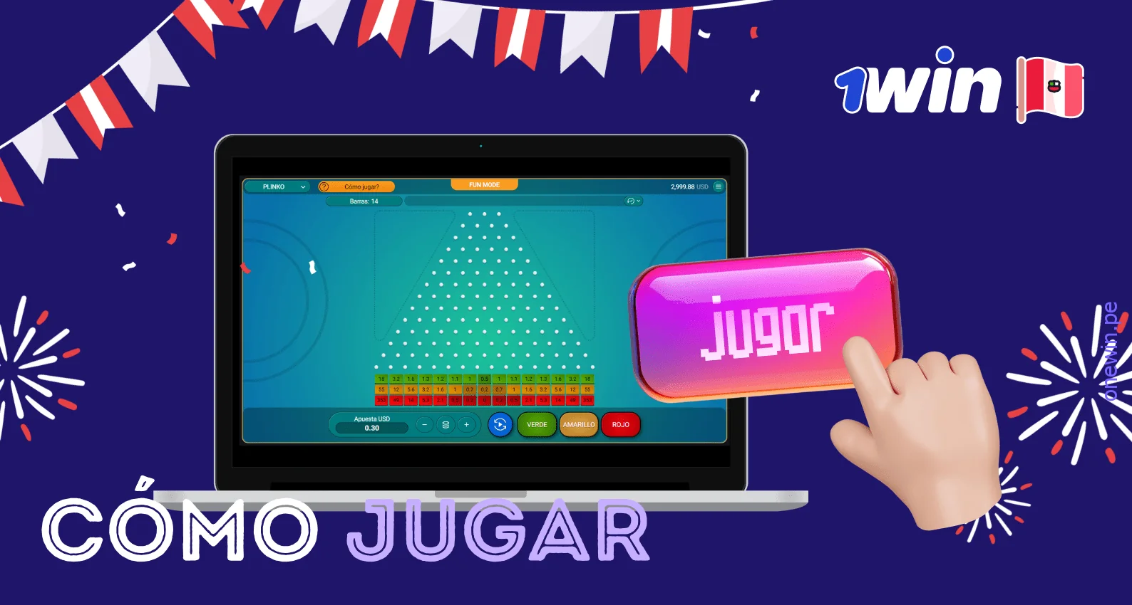 Comenzar a jugar Plinko en 1win es muy fácil