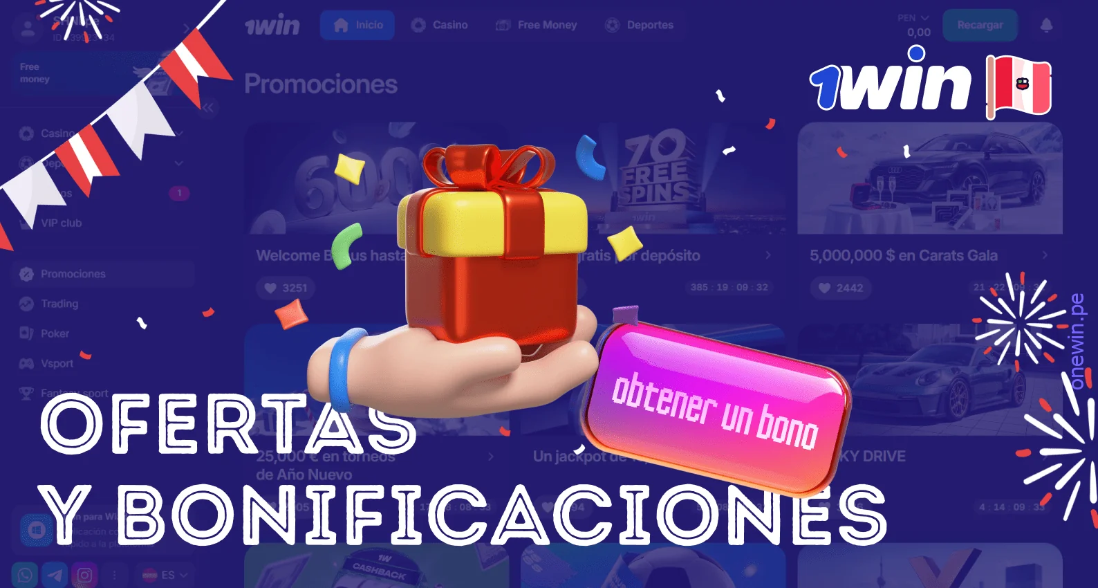 El operador ofrece diversas promociones en 1win Perú