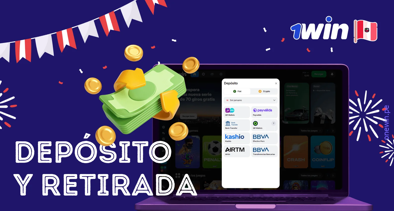 1win ofrece diferentes métodos de pago para los jugadores de Perú