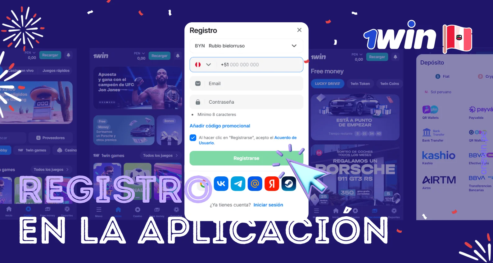 Con la aplicación 1Win App, puedes registrarte fácilmente
