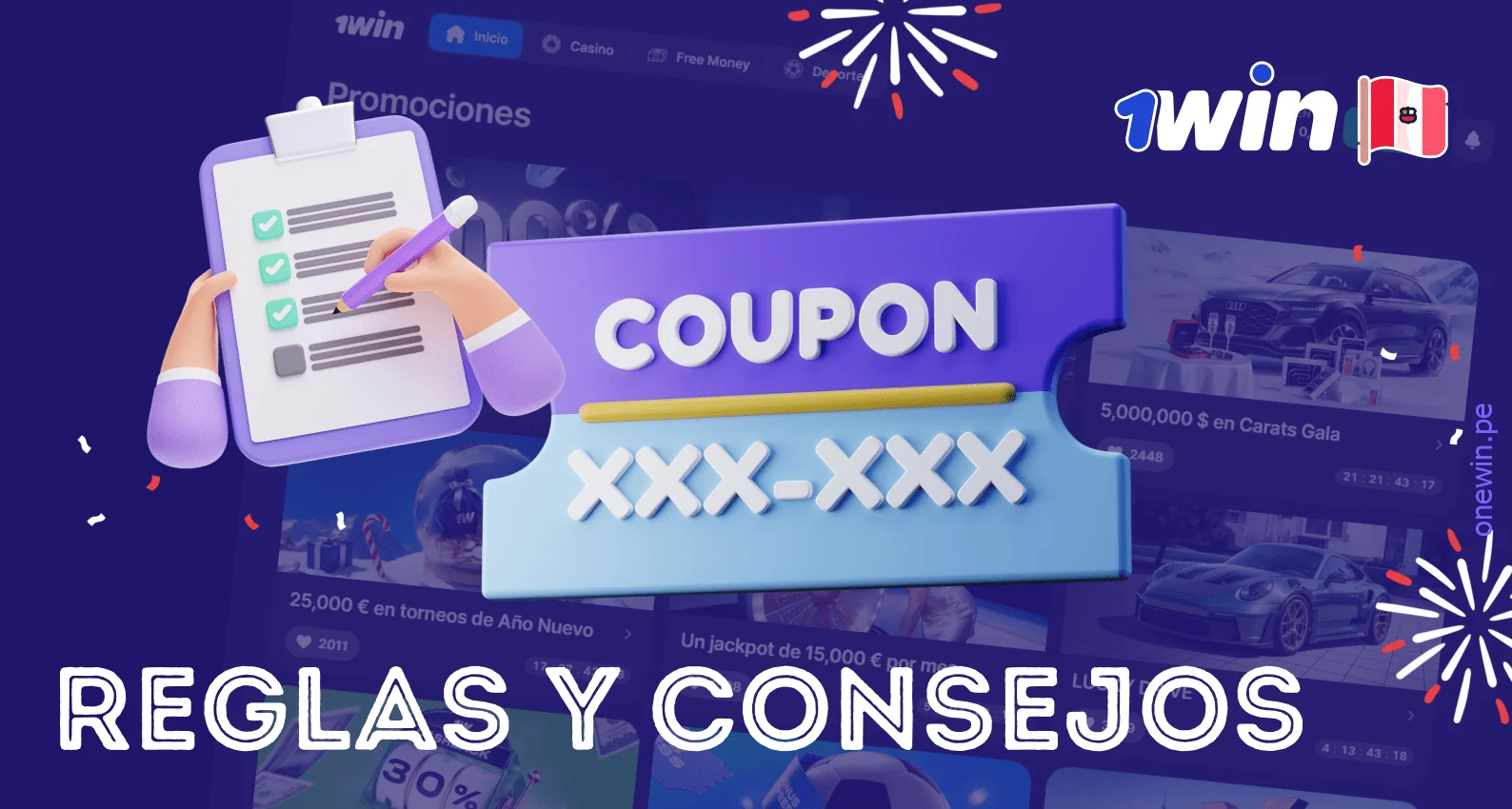Consulte las normas para utilizar el código promocional 1win
