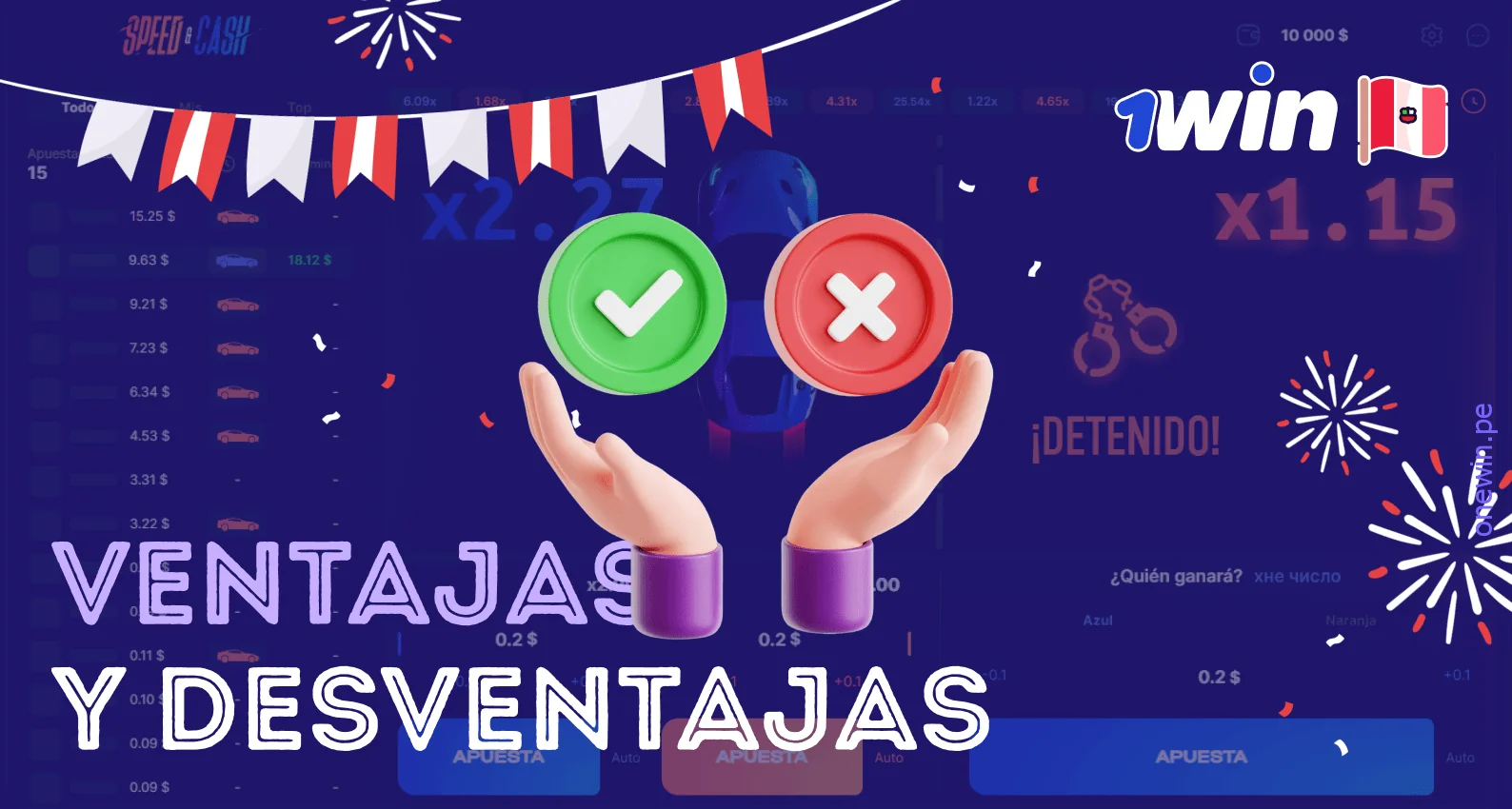El juego Speed-n-Cash 1win tiene ventajas y desventajas